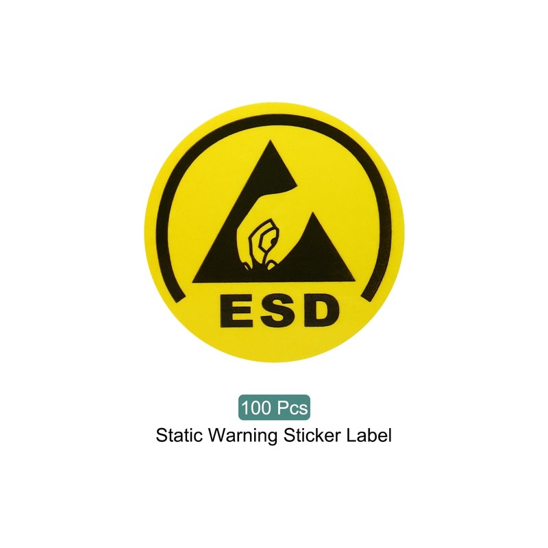 sourcing map 100pcs ESD Labels Static Caution Warning Stickers Label