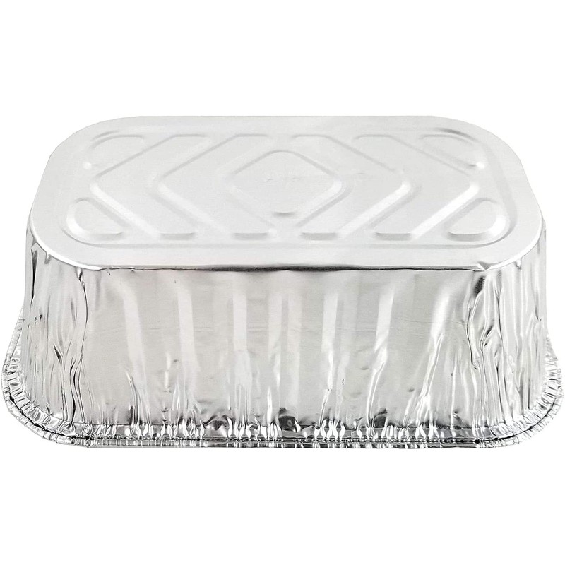 Handi-Foil 1 lb. Aluminum Foil Mini-Loaf/Bread Baking Pan w/Clear Low