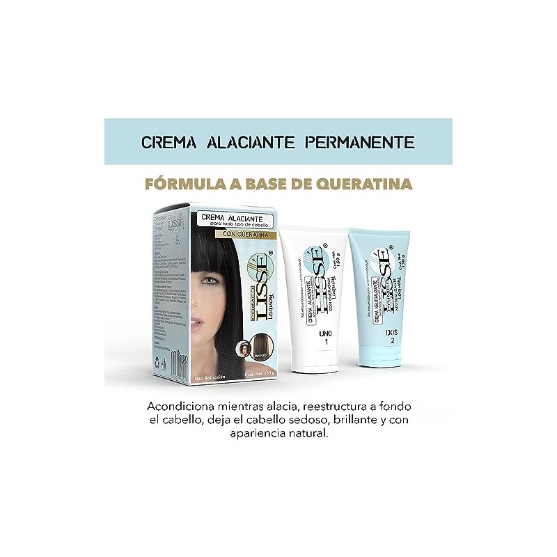 Loquay Crema Alaciado Permanente con Queratina Lisse sin Formol