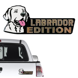 Dog Edition Car Badges, 3D Dog Car Badge Laser Cutting Car Emblem, Metal Car Exterior Emblems Badge,Cute Dogs Badge Rated Car Decals Bumper Stickers Decoration (Labrador Dog)