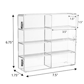 Frcctre 4 Pack Acrylic Display Case for 1/64 Scale Matchbox Wheels Toy, 32 Slots Toy Cars Storage Organizer Box with Clear Dustproof Cover, 7.5 X 6.75 X 1.75 Inches
