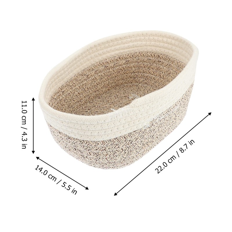 Closet Storage Bins Imitation Rattan Basket Cotton Rope Storage Plant