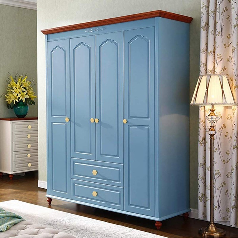 4Pcs Solid Brass Hexagon Cabinet Knobs, Single Hole Small Knobs