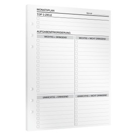 KOMPASS® Monthly Planner | 24 DIN A5 Inserts for Ring Binder Planner | Monthly Planning Including Monthly Calendar, Appointment Planner, To-Do List & Success Journal Reflection | Bullet Journal |