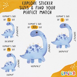 Dinosaur Wall Decals by Lipastick - Watercolour Dinosaur Kids Wall Stickers - Dinosaur Footprints Silhouettes Decals for Walls – Peel and Stick Decal for Kids Bedroom Nursery S Size