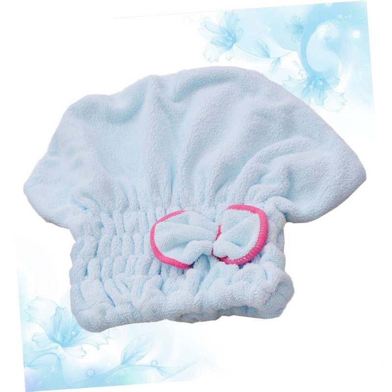 FRCOLOR Bowknot Microfiber Hair Drying Cap for Quick Absorption Lightweight