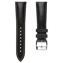 WatchGecko Vintage Highley Certified Genuine Italian Leather Replacement Watch Strap. Stylish and Durable Mens Wristwatch Strap. Padded for Comfort. Easy to fit. Black, 18 mm