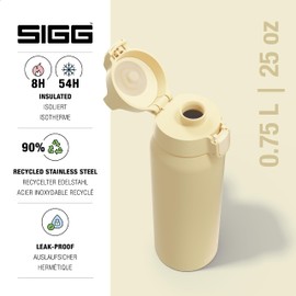 SIGG - Isolierte Trinkflasche - Shield Therm One Opti Yellow - Für kohlensäurehaltige Getränke geeignet - Auslaufsicher - Spülmaschinenfest - BPA-frei - 90% recycelter Edelstahl - Gelb - 0.75L
