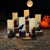 VICANBLE Gothic Flameless LED Candles Set of 6 with Remote,