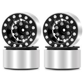 OGRC 1.0 Wheels Deep Dish Rims Negative Offset 7mm Wheels for SCX24 C10 JLU Deadbolt Gladiator Bronco 1/24 Crawler Car (Black)