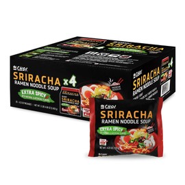 CHOI Sriracha Ramen Noodle Soup, Extra Spicy - Pouch, 4.23 oz. (120g), Case of 20