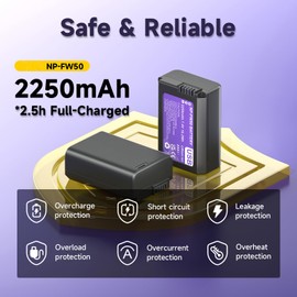 Mspalocell NP-FW50 Battery,ZV-E10 2 Pack,2250mAh a6400 Battery USB-C Fast Charging for A7S II / A7R II/ZV-E10, A7S, A7R, A6500, A6300, A5000, A5100, A6000, RX10-4330