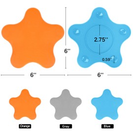 Kucucyle - Cubierta de drenaje de silicona para baño con 5 ventosas fuertes, tapón de baño grande de 6 pulgadas, tapón de tina para cocina, baño, paquete de 3 (azul + naranja + gris)