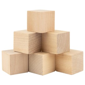 AUEAR, 20 Pack 1 Inch Natural Solid Blank Wooden Cube Unfinished Wood Building Blocks for DIY Craft Gifts