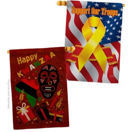 Ornament Collection Light Kinara Candles Burlap House Flag Pack Black History Kwanzaa Celebrates African Americans Heritage Support Our Troops Banner Small Garden Yard Gift Double-Sided, Made in USA