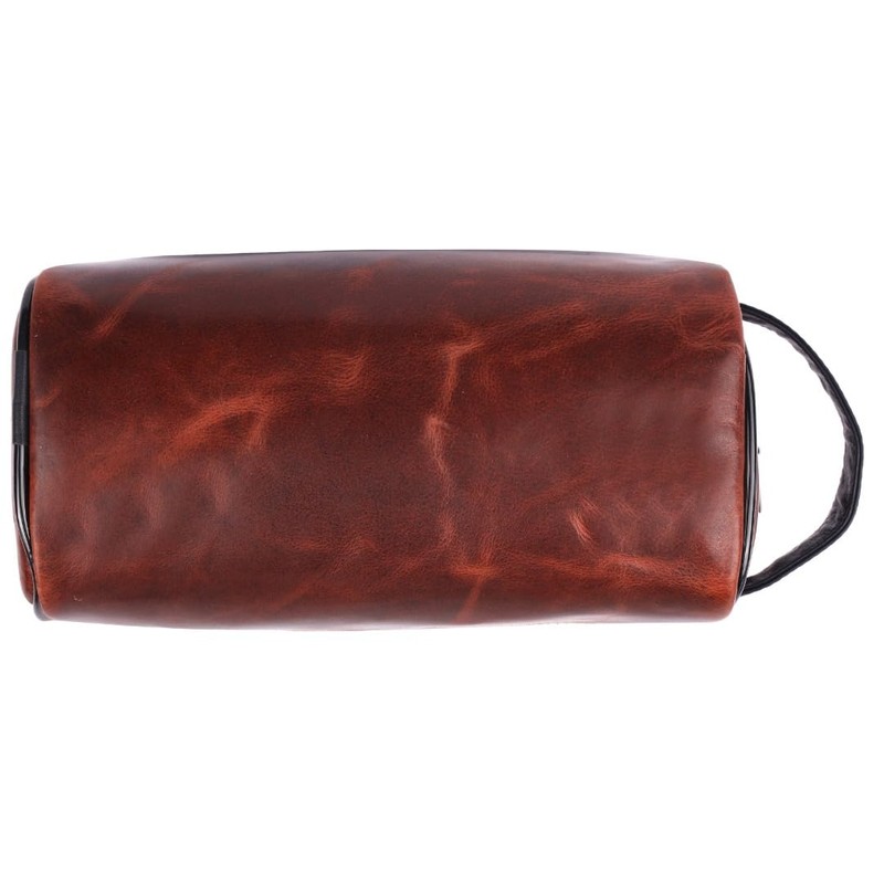 SPORTGIFTZ Buffalo Leather Rugby Wash Bag Durable Toiletry Bag for