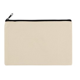 Canvas Zipper Makeup Bag, 9.84 x 6.69 inches, One Size