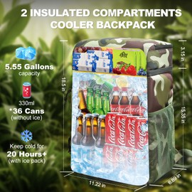 Stillithou Backpack Cooler Insulated Leak Proof, 36 Cans Insulated Waterproof Large Capacity Cooler Backpack for Men, Portable for Lunch Camping Beach Picnic Travel Hiking Fishing, Green