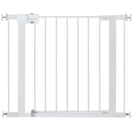 Safety 1st Easy Install Walk Thru Baby Gate for Doorway With Door, Dog Gates, Fits 29"-38", Easy Install 28" Tall, White