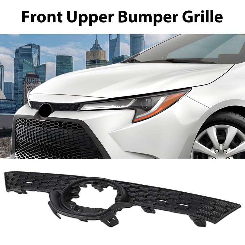 G-PLUS Front Upper Bumper Grille Compatible with Toyota Corolla LE