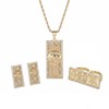 14K Golden Plated Dollar-Shaped Jewelry Set Trendy 3-Piece Costume earring,