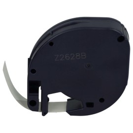 vhbw Schriftband-Kassette Plastik kompatibel mit Dymo LetraTag XR Etiketten-Drucker 4m x 12mm Schwarz auf Transparent, Kunststoff