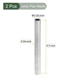 YOKIVE 2 Pack Lamp Pipe Nipple, 12cm Length M12 Thread 1mm Pitch Zinc Plated Hollow Pipe Lamp Repair Parts, Great for Light Fittings