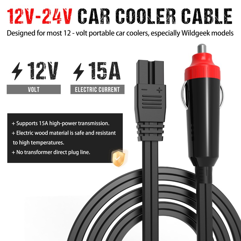 12V Car Cooler Plug Power Cable,Mini Fridge Cool Replacement Power