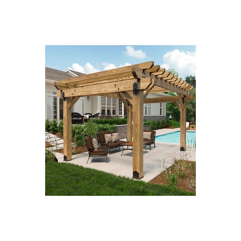 Ozco Laredo Sunset Lite 8x8 Post Base Kit, Includes Decorative