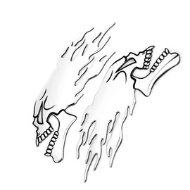 Pegatina del tanque de la motocicleta del cráneo 2 unids Etiqueta de del tanque de 3D Universal Llame Skull Decal Decoraciones para la motocicleta(A)