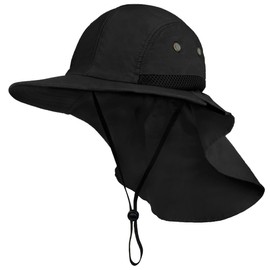 SUN CUBE Sun Hat for Men, Wide Brim Fishing Hat Neck Flap Cover Men, Women, Hiking, Camping, Sun Protection UV, Gardening