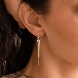 SELSHE Gold Dangle Earrings for Women Trendy,Statement Tassel Earrings Dainty 14K Gold Plated Drop Earrings Unique Western Earrings Hypoallergenic Long Earrings for Women Gold Jewelry