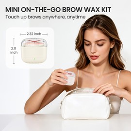 SUERBEATY Mini Small Eyebrow Wax Kit, Facial Hair Waxing Kit for Women | 26 Sticks, 100g Wax | Smart Temp Control | USB Fast Heating | Safe for Sensitive Nasal Skin, Travel or Home Use