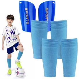 Shin Pads Children's Football Blue Small Shin Pads Football Men Women Shin Pads Socks with Optimised Pocket Thin Shin Pad Holder Shin Pads Shin Pads