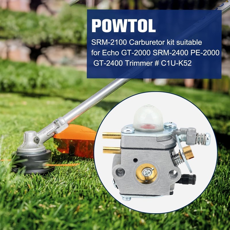 Powtol SRM 2100 Carburetor for Echo SRM 2400 SRM-2100 SRM2100