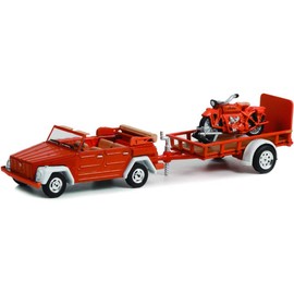 Greenlight 32260-C Hitch & Tow Series 26 - 1973 V-Dub Thing (Type 181) and Utility Trailer with 1920 Scout 1:64 Scale Diecast