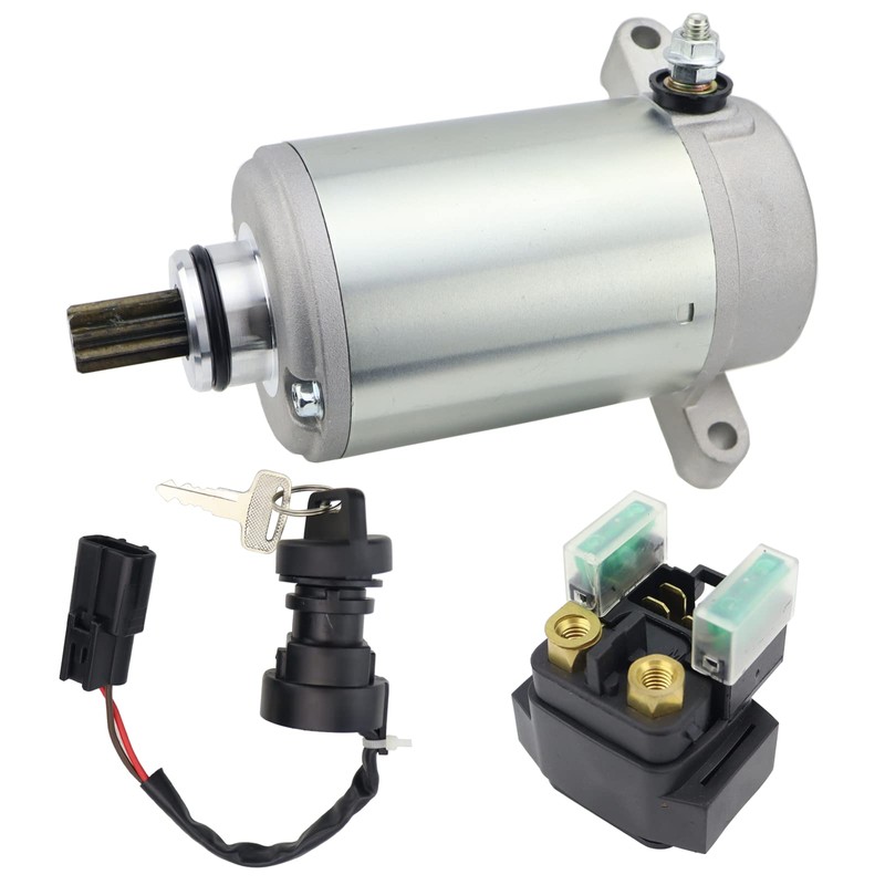 STABSOLI Starter Motor & Solenoid Relay & Ignition Switch for