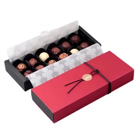 BBJ WRAPS 12 Cavity Chocolate Gift Packaging Box Wedding Party Paper Favor Boxes, Set of 10 (Red)