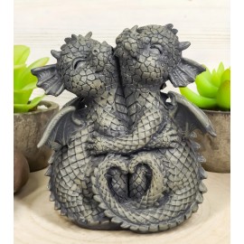 Ebros Romantic Valentines Baby Garden Dragons Cuddling Tight Statue 5.25" Tall