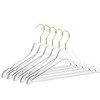Quality Acrylic Clear Lucite Hangers 20-Pack with Bar Matte Gold