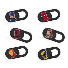 Tsyfro Ultra-Slim Laptop Camera Cover Slide | 0.03 Inch Thick | Upholds Digital Privacy | Compatible with Mobiles, Tablets, Desktops & Laptops (Super Hero Set 2-6 Pack)
