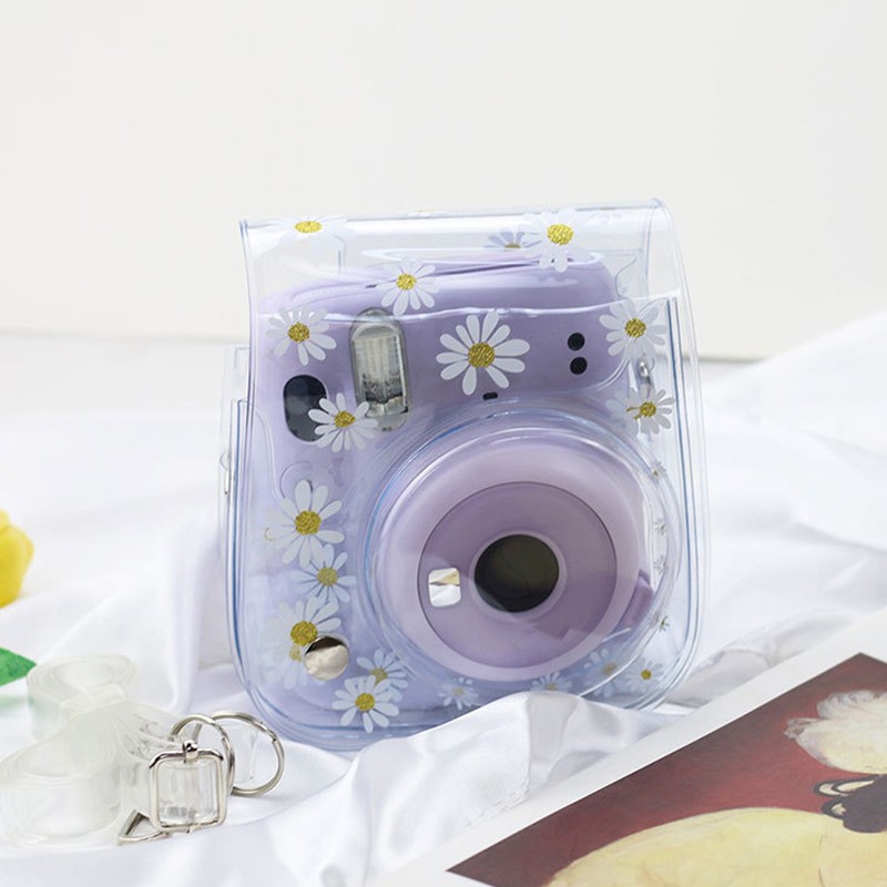 Instant Camera Bag for Mini8 9 11 Transparent Daisy Print