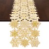 Grelucgo Embroidered and Appiqued Snowflake Table Runner for Christmas and