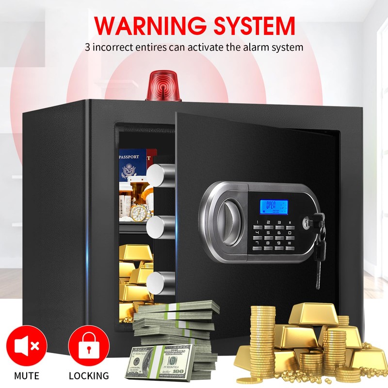1.3 Cuft Small Fire Proof Safe for Home Documents, Anti-theft