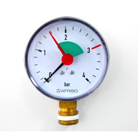 Heating Pressure Gauge 0-4 Bar G 3/8 Inch Vertical