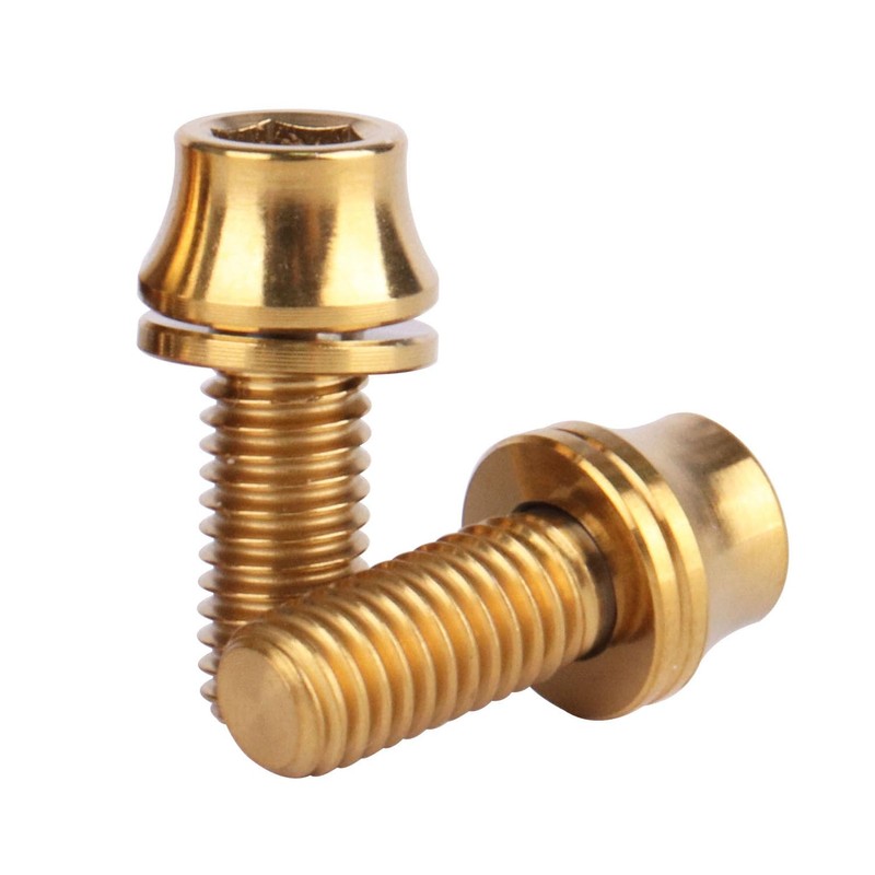 UHDFBDHF 4PCS Titanium Inside Hex Bolts M5x12mm with Washers for
