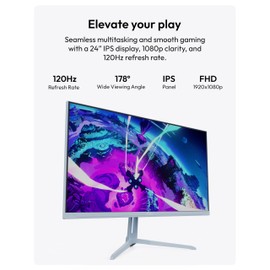 Pixio PX246 Wave Blue 24 inch 120Hz Refresh Rate FHD 1080p Resolution IPS Panel 4ms GTG Response Time Gaming Monitor with Adaptive Sync
