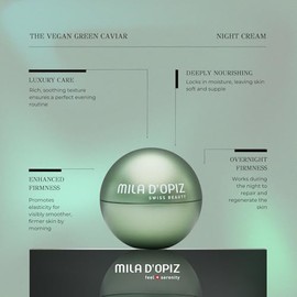 The Vegan Green Caviar Night Cream by Mila D Opiz for Women - 1.69 oz Cream
