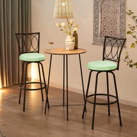 Deisy Dee 4PCS Round Bar Stool Seat Covers Stretch Round Chair Covers for 13-16 Inch Stool Chair (sage Green)