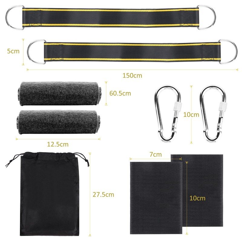 Swing attachment, hammock attachment, hammock suspension mounting set, hanging chair